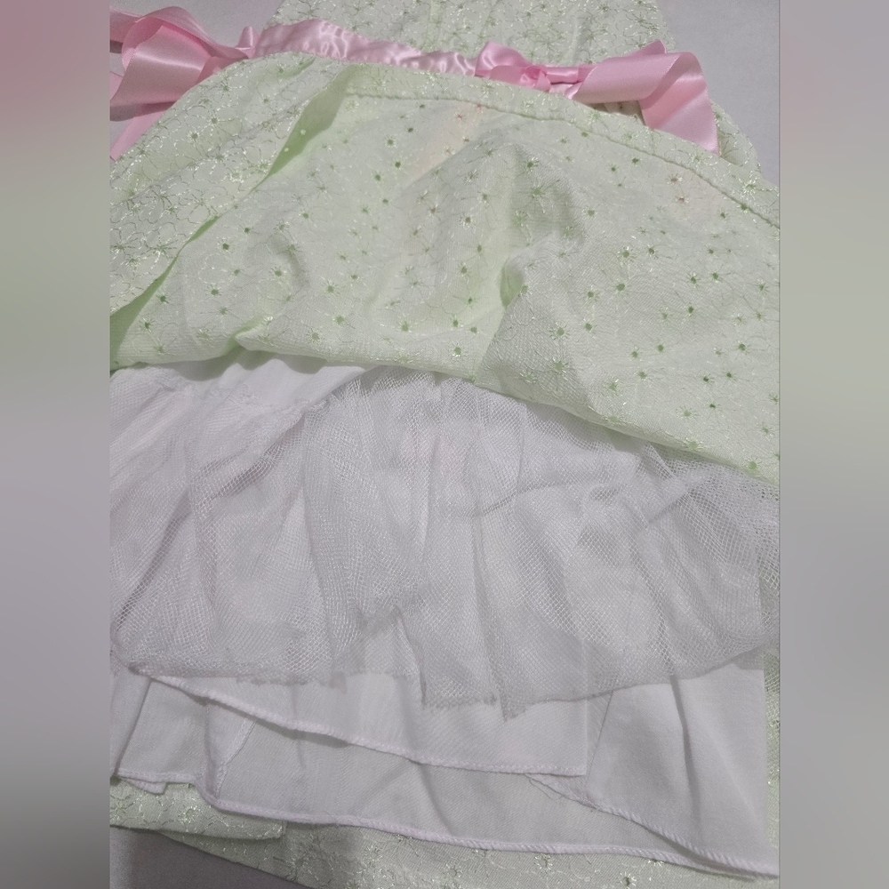 Bonnie Jean Eyelet Green Sleveless Dress For Girls Size 6x - Picture 7 of 9